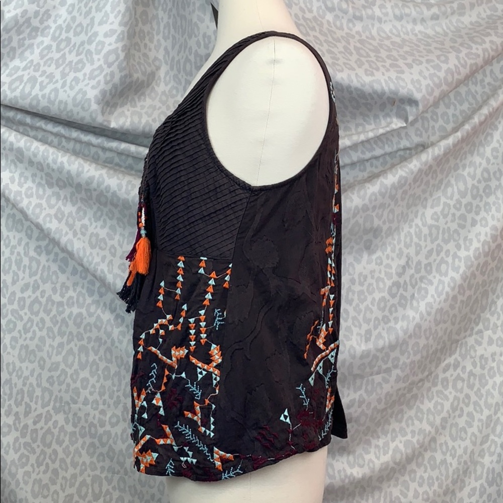 Anthro Akemi+Kin Rigmarole Embroidered Tassel Top - Picture 6 of 11